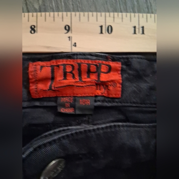 Tripp NYC Y2K Low-Rise Black T-Back Skinny Jeans, size 18R - Picture 11 of 13
